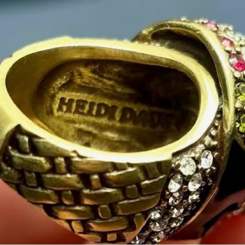 Heidi Daus Gold and Turquoise Elephant Ring - Picture 5 of 7